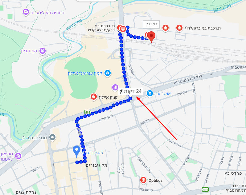 משרד ויצמן אייכנברונר הליכה מתחנת רכבת ת בני ברק