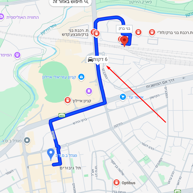 משרד ויצמן אייכנברונר נסיעה מתחנת רכבת ת בני ברק